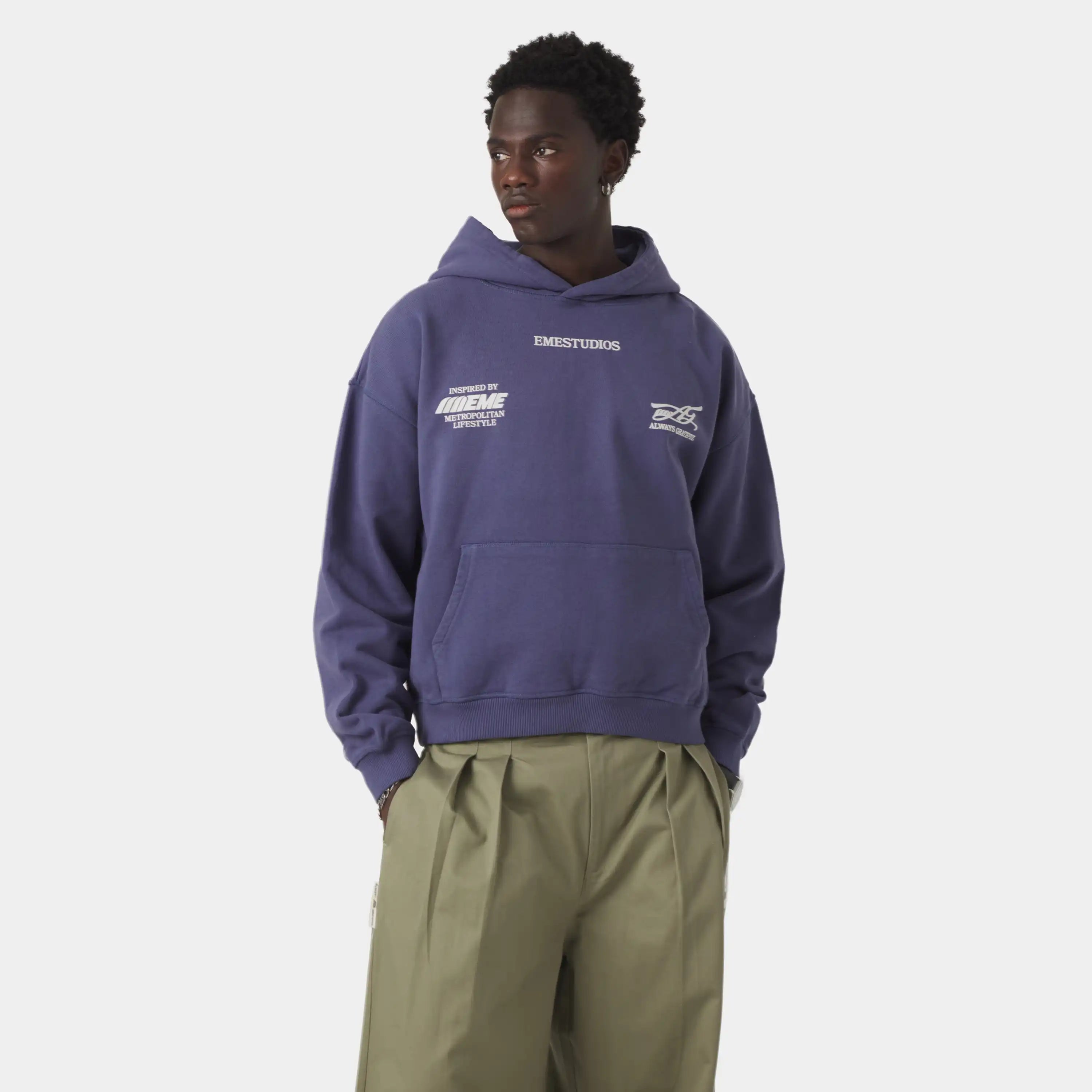 Builder Crown Blue Oversized Hoodie