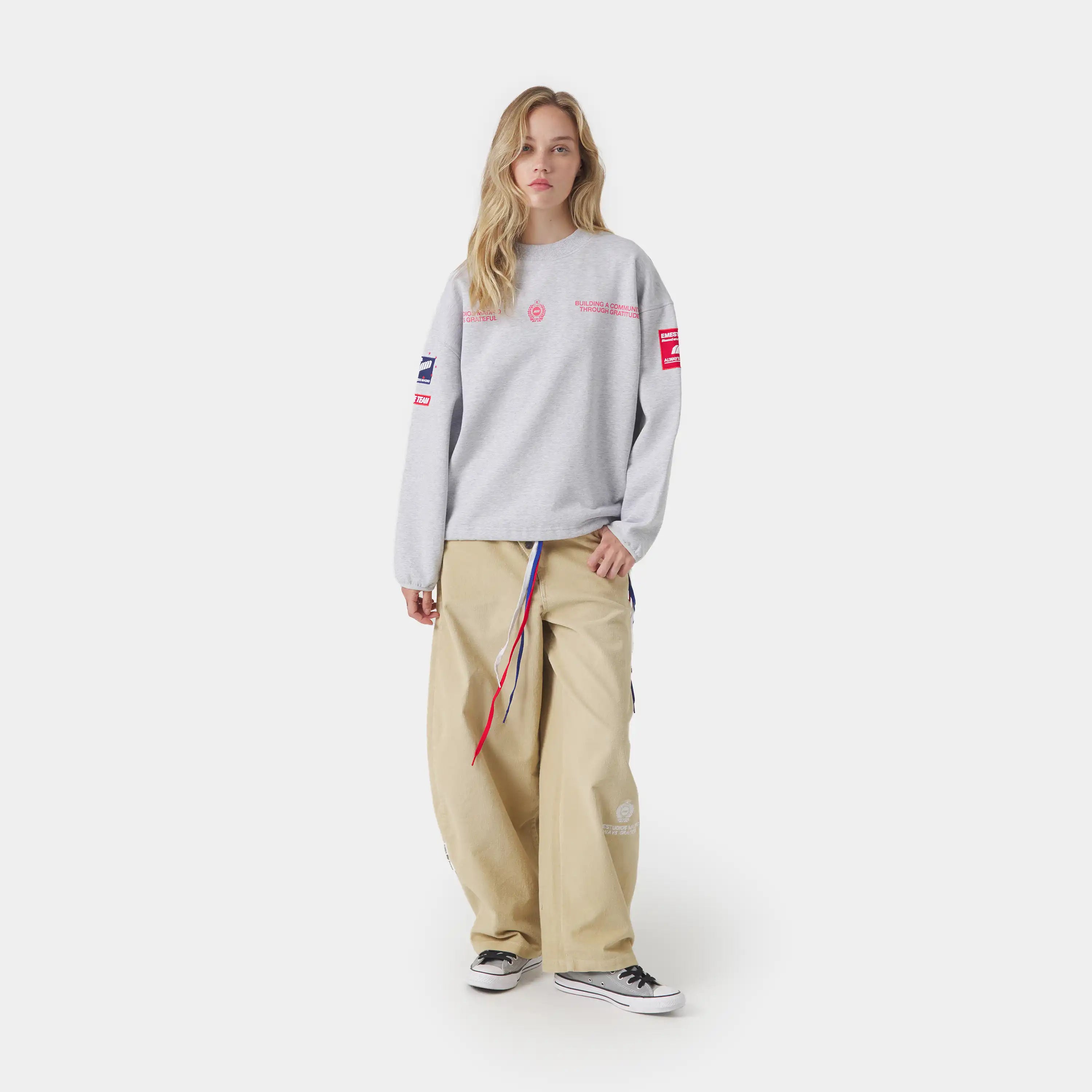 Building Heather Grey Crewneck