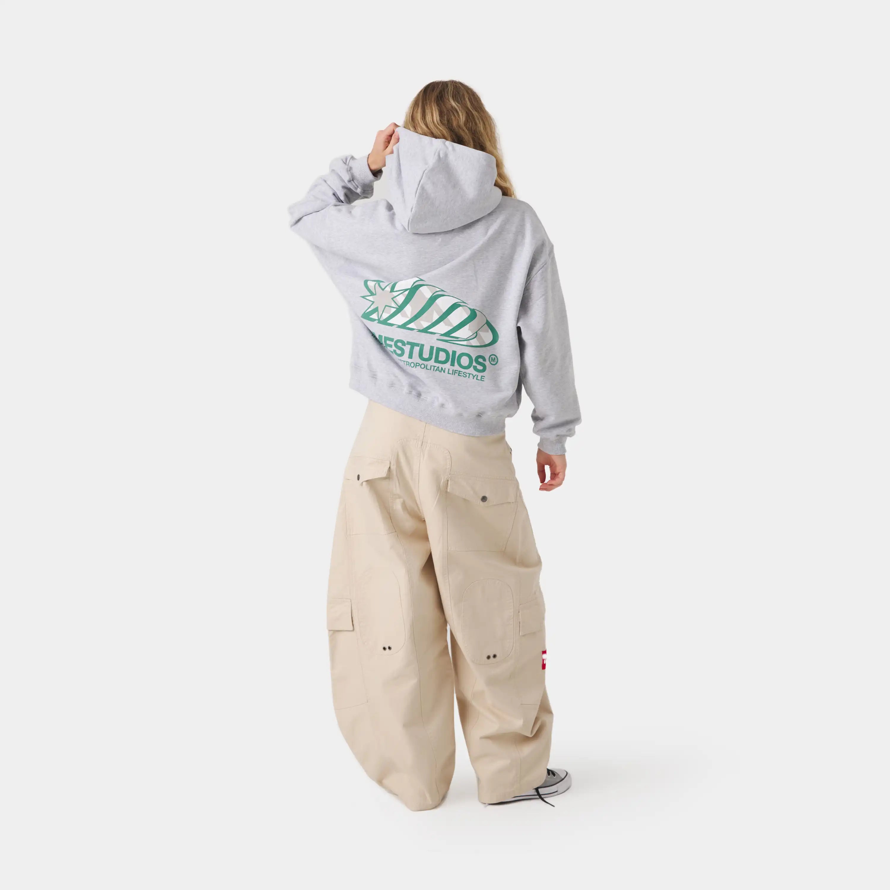 Claurev Grey Oversized Hoodie