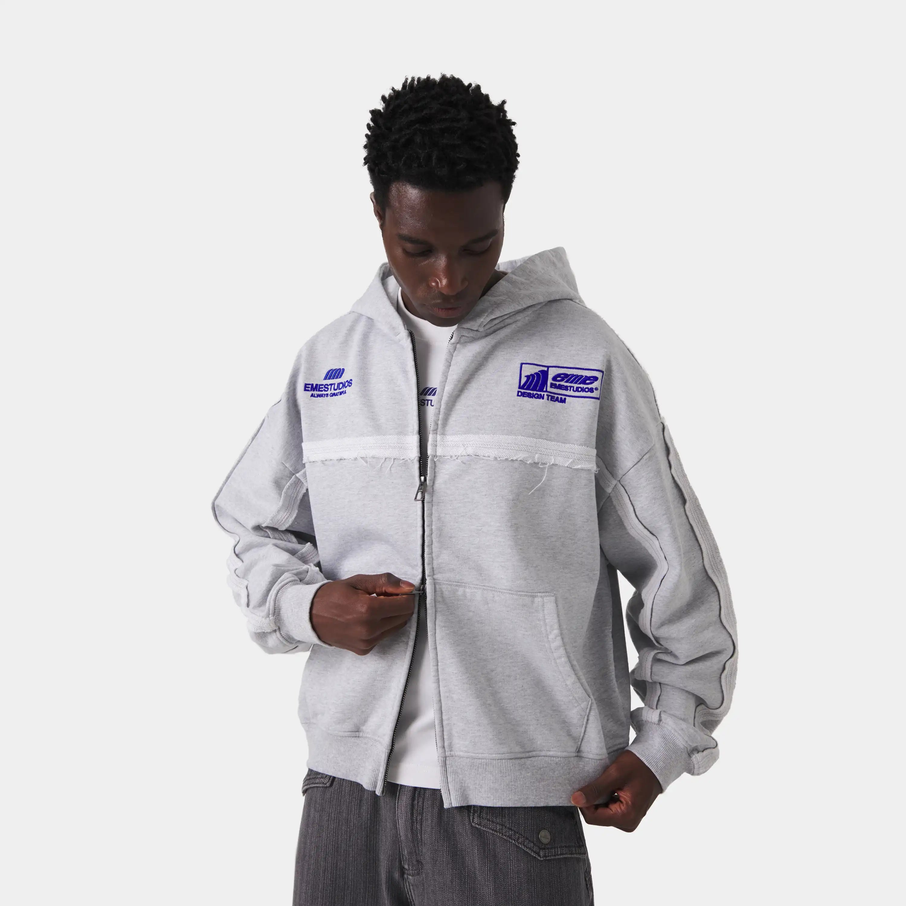 Gummy Grey Cropped Full Zip