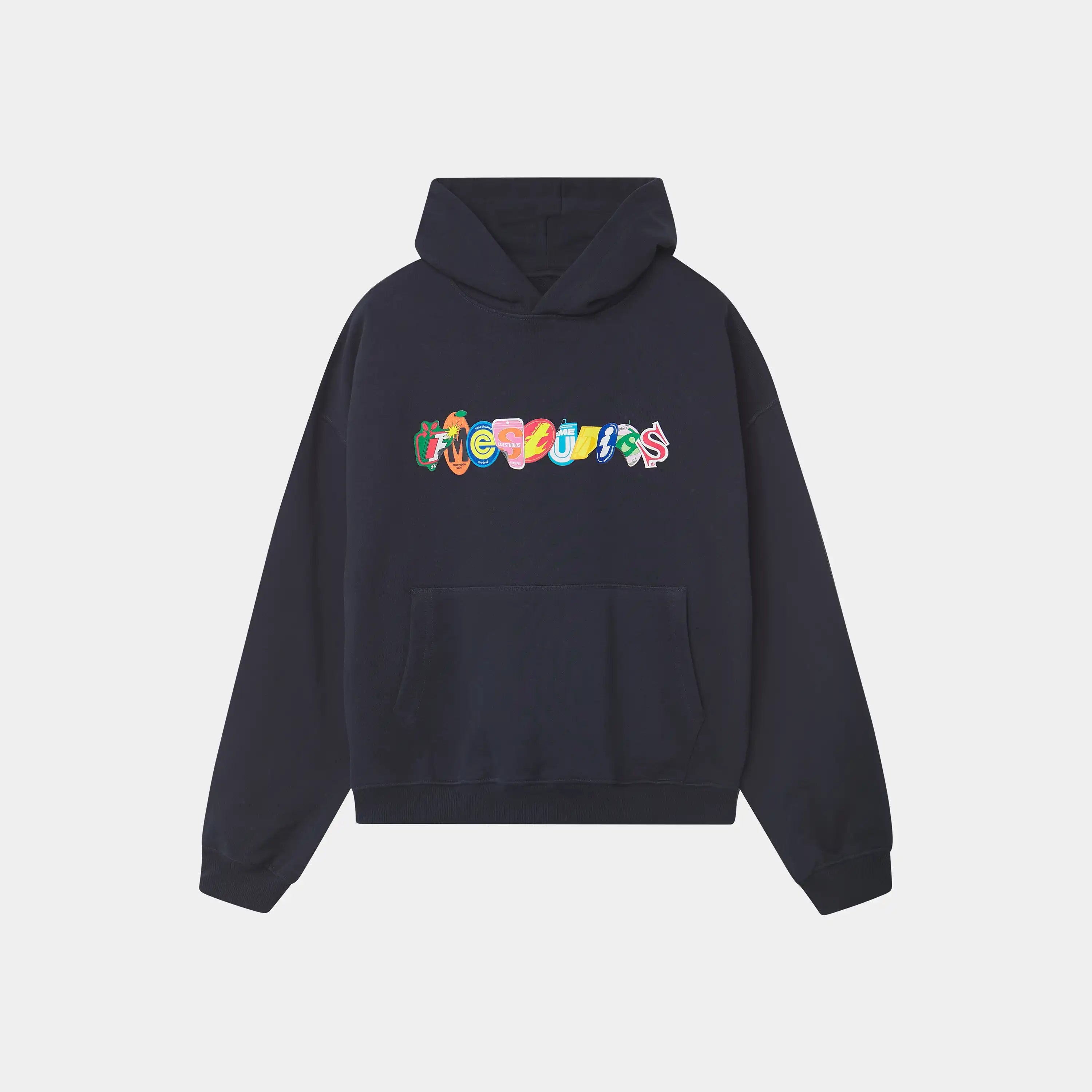 Stickers Navy Oversized Hoodie