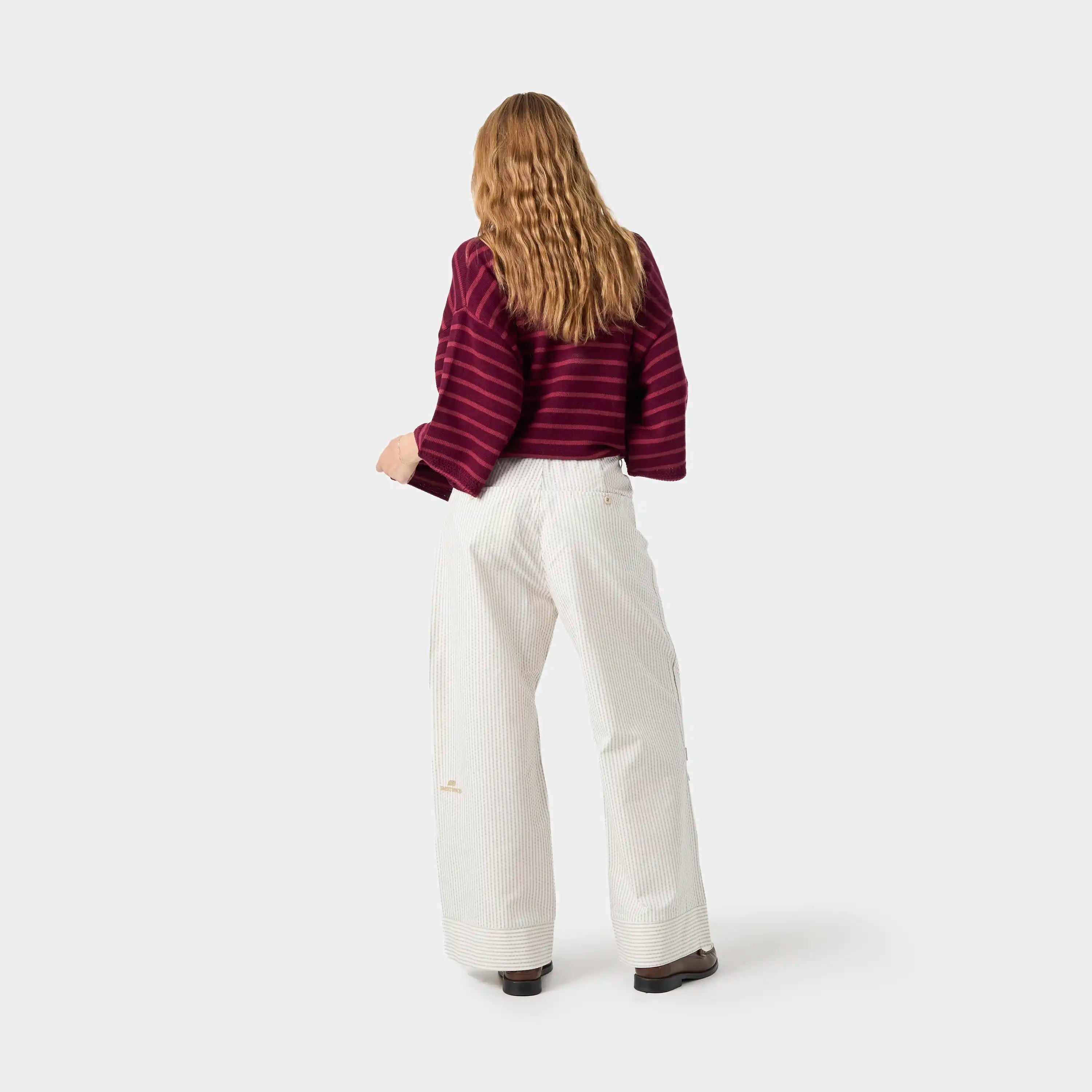 Striped Off Sand Baggy Pants
