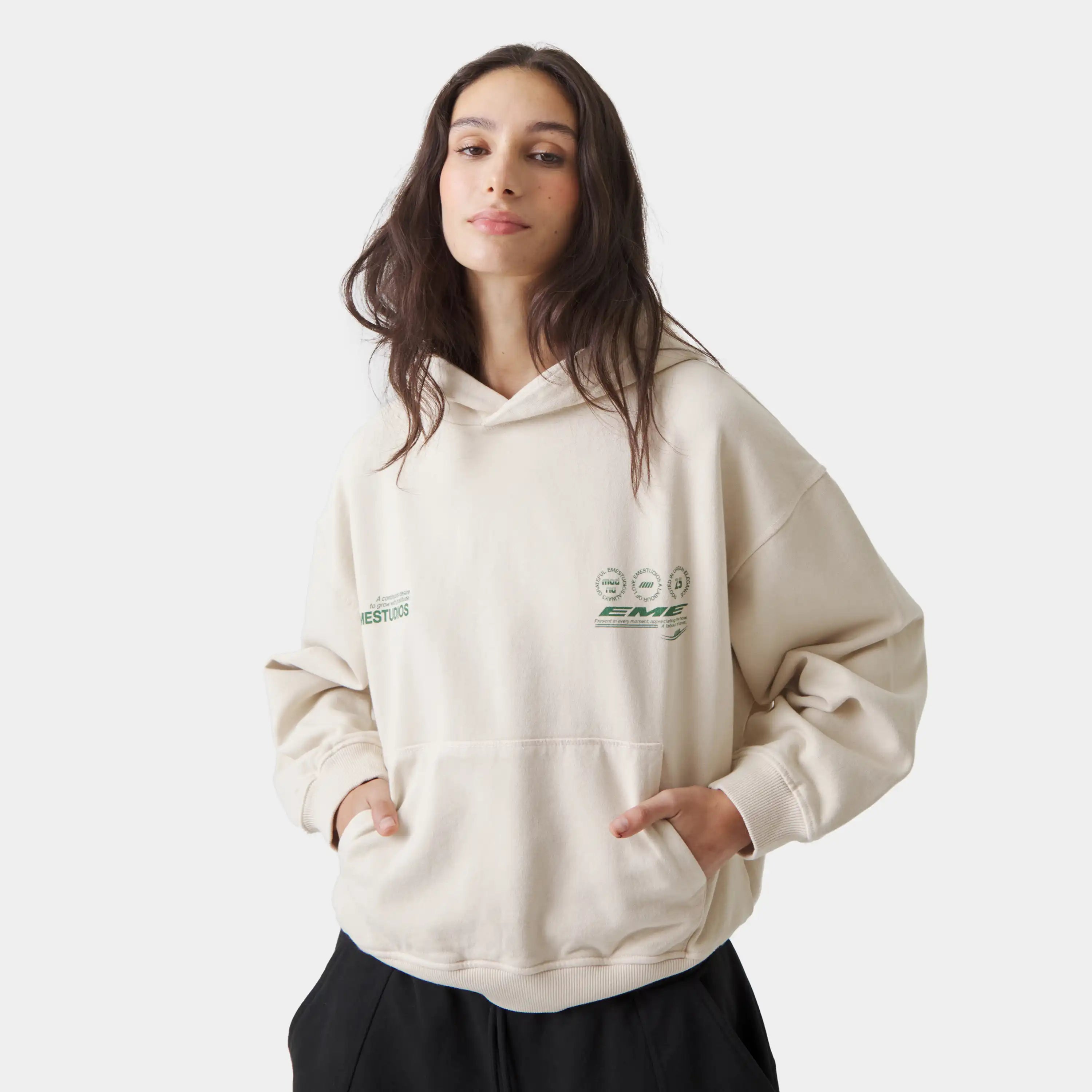 Stamp Off Sand Oversized Hoodie
