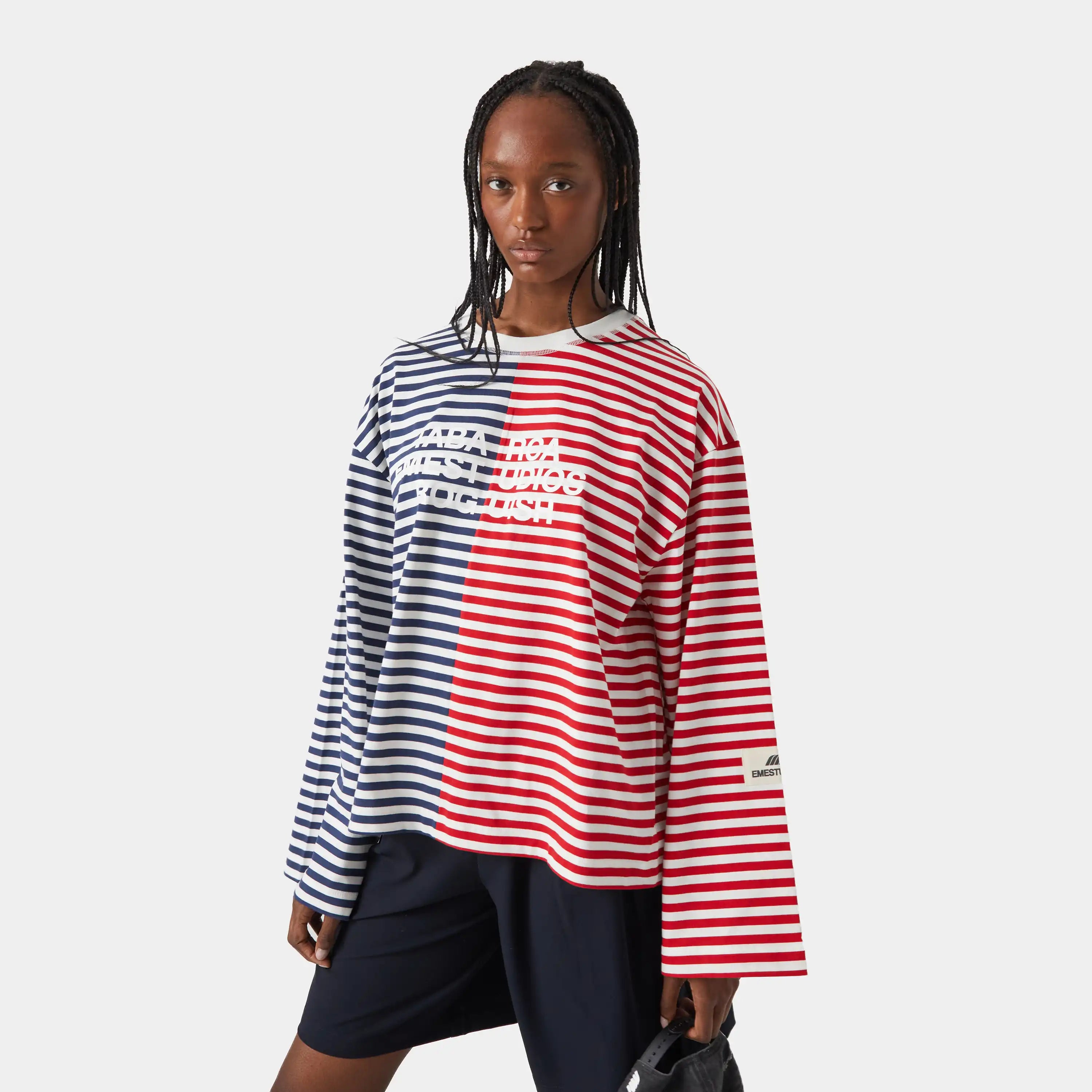 Roguish Navy Striped Long Sleeve