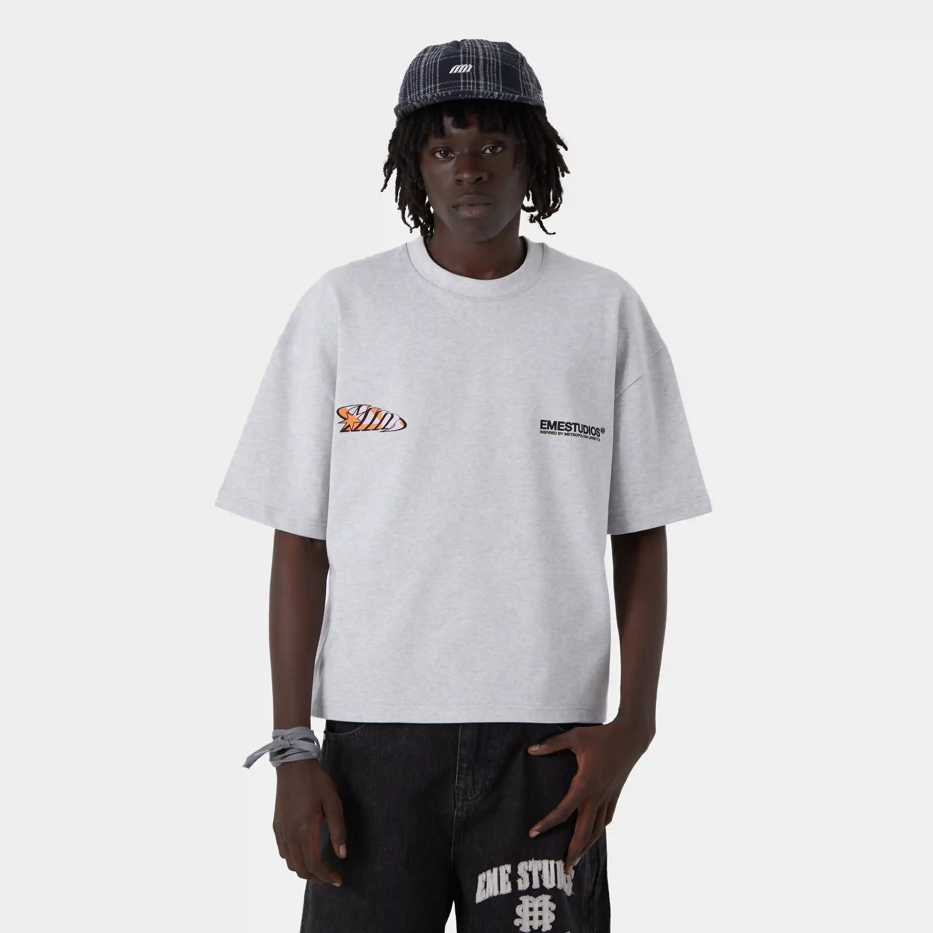 Houndstooh Grey Oversized Tee