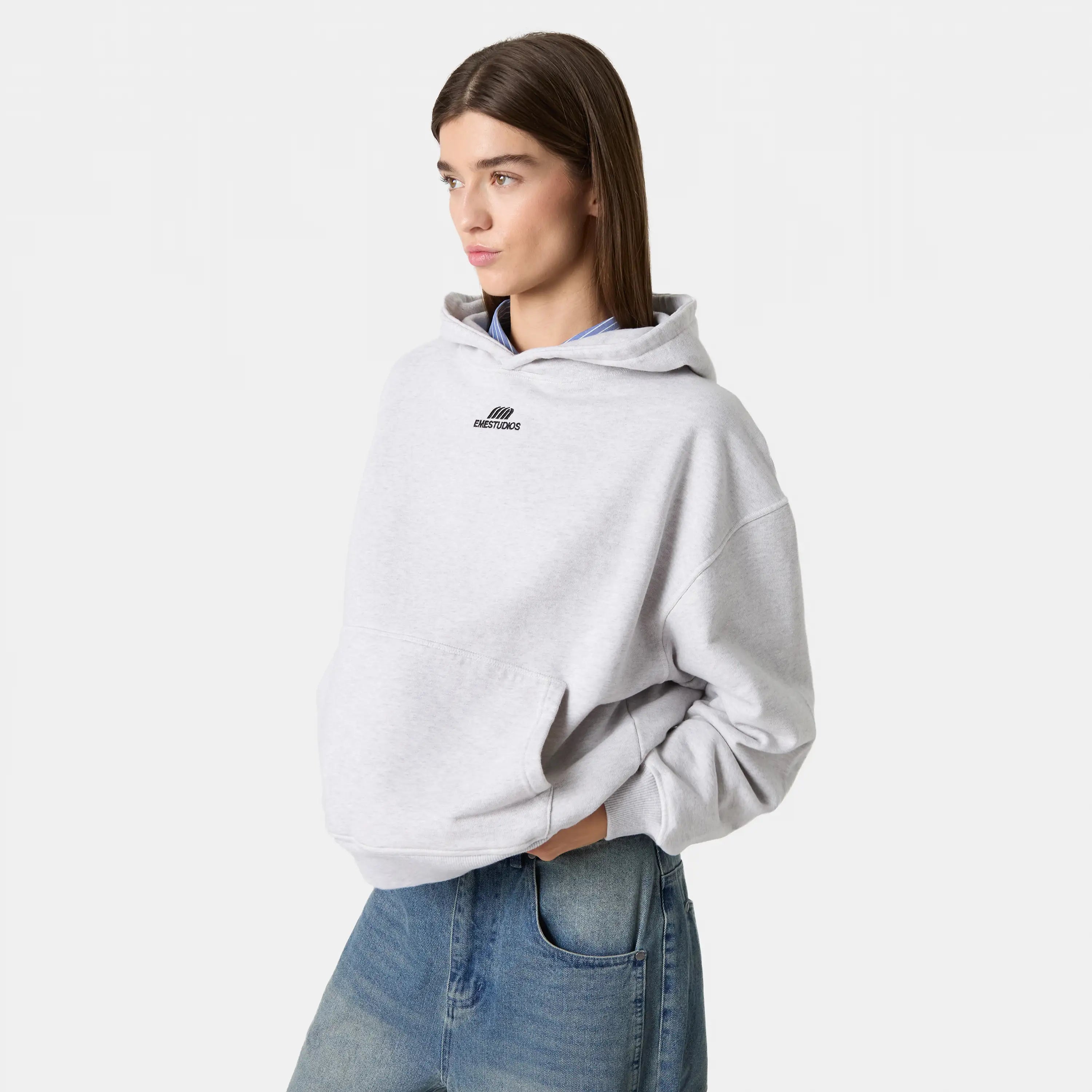 Basic Heather Grey Oversized Hoodie