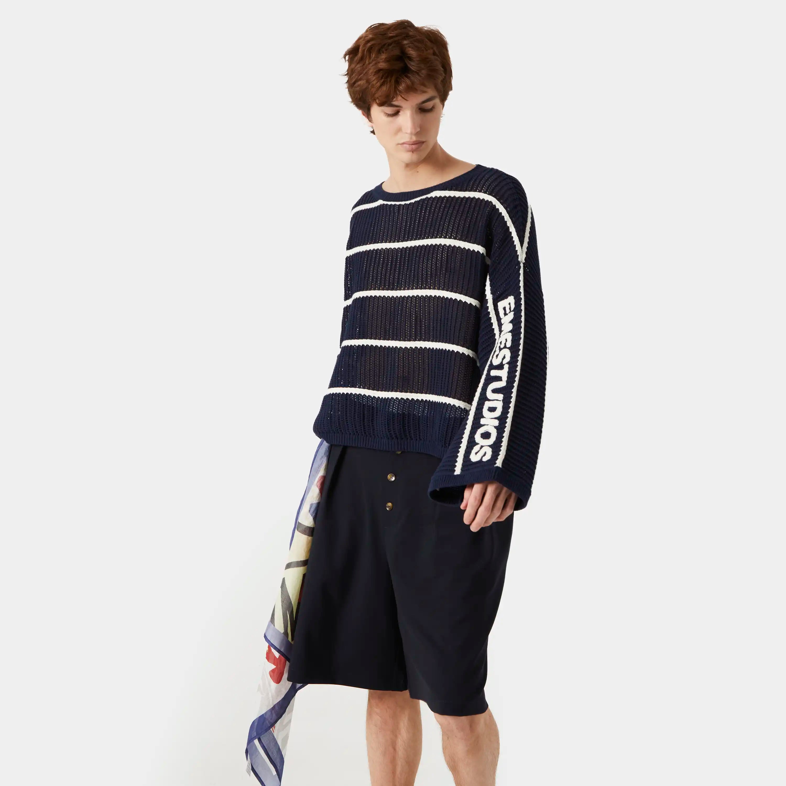 Alic Navy Knit Sweater