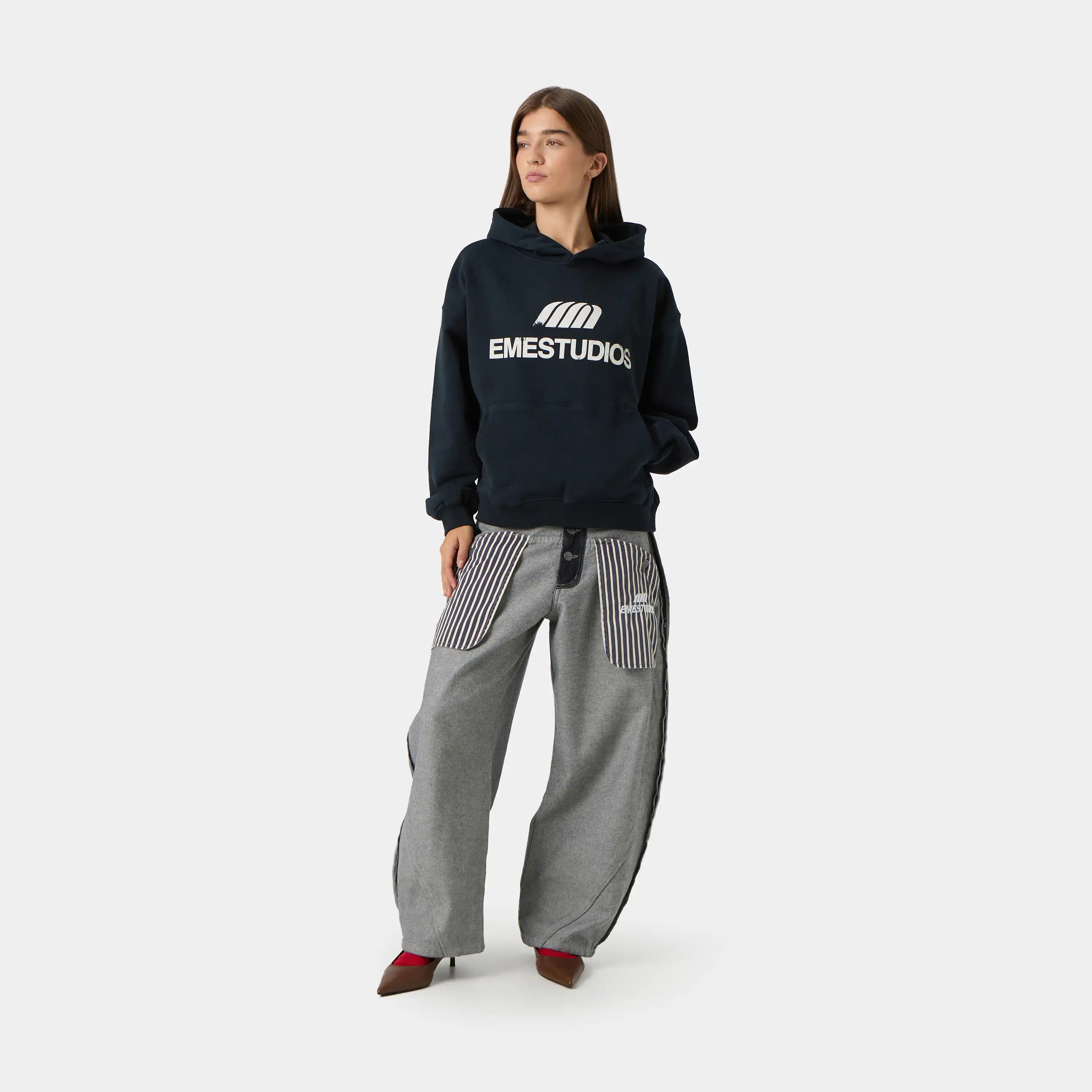 Brook Navy Oversized Hoodie